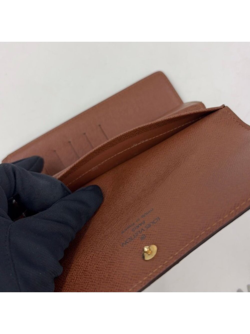 Louis Vuitton Porte Tresor Etuis Papier Monogram Leather With Initials Brown - Picture 10 of 15